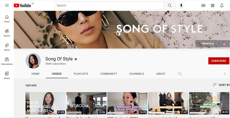 Aimee Song YouTube channel