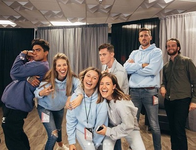 Bella Robertson with her friends