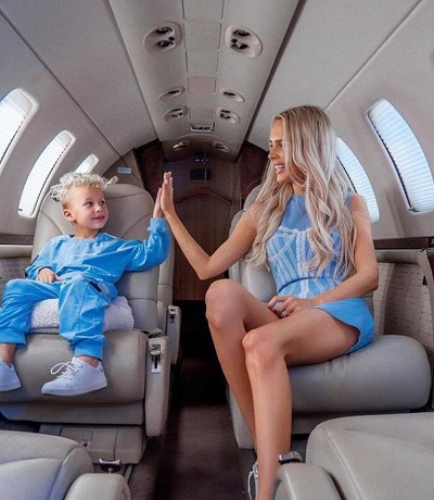 Bunny Barbie with her son Aden