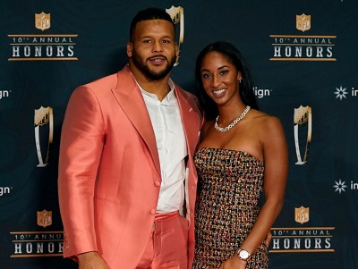 Erica Sherman with her husband Aaron Donald