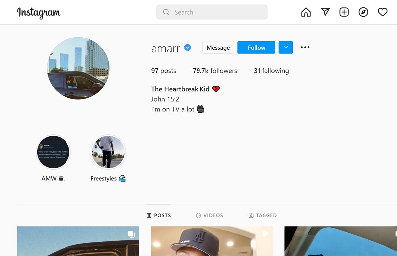 Amarr M. Wooten Instagram account