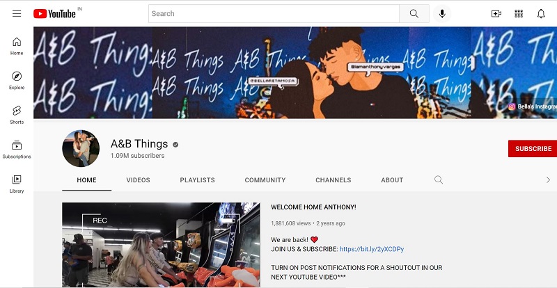 Anthony Vargas YouTube account