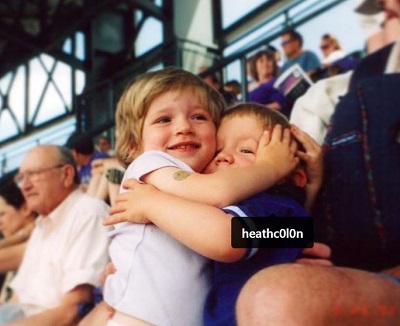 Emma Hall with her childhood friend Heath Colon