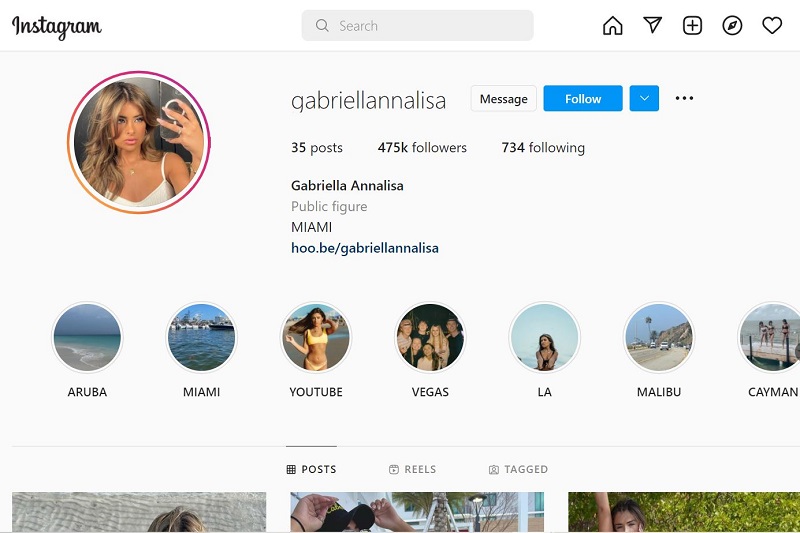 Gabriella Annalisa Instagram account