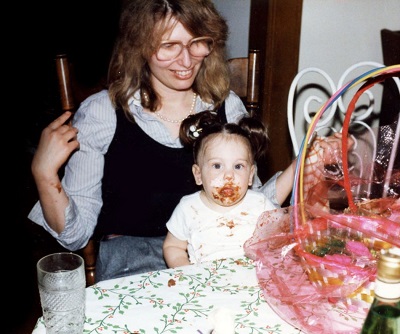 Gina Kirschenheiter childhood picture with her mom