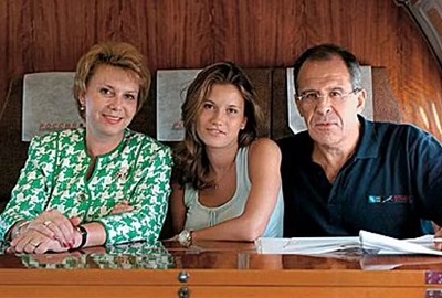 Maria Lavrova with her husband Sergey Lavrova and daughter Ekaterina Sergeyevna Lavrova
