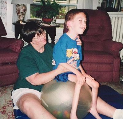 Shane Burcaw old picture with his mom