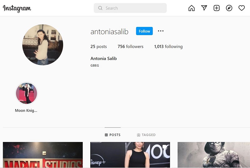 Antonia Salib Instagram account