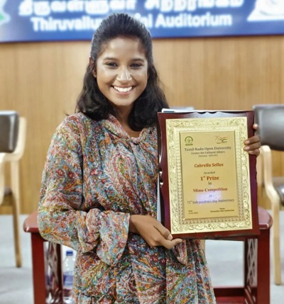 Gabriella Sellus got first prize in Mime Competition