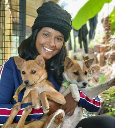 Gabriella Sellus with her pets