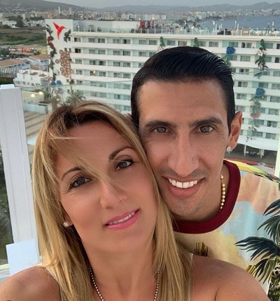 Jorgelina Cardoso with her spouse Angel Di Maria