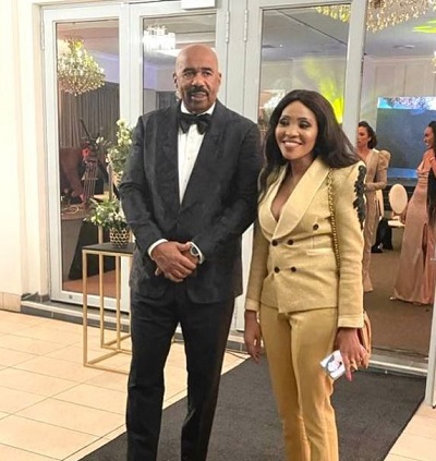 Norma Mngoma with Steve Harvey