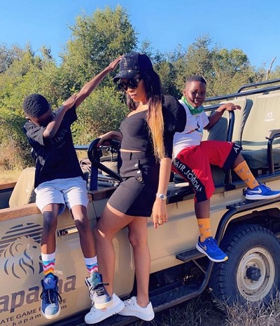 Norma Mngoma with her two kids Nkanyezi and Mvelo
