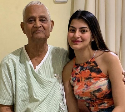 Sanjana Banerjee with her grandfather