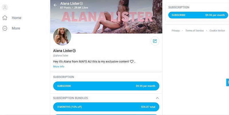 Alana Lister OnlyFans account