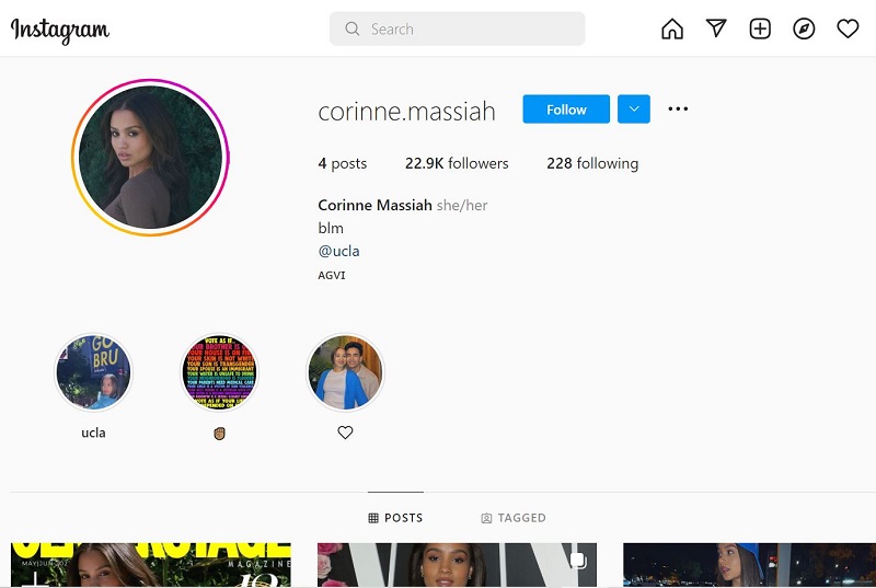 Corinne Massiah has 22,9k followers on her Instagram