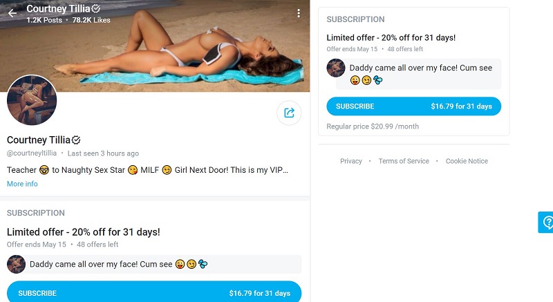 Courtney Tillia OnlyFans account