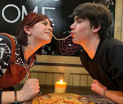 Ethan Fineshriber with his close friend Chloe