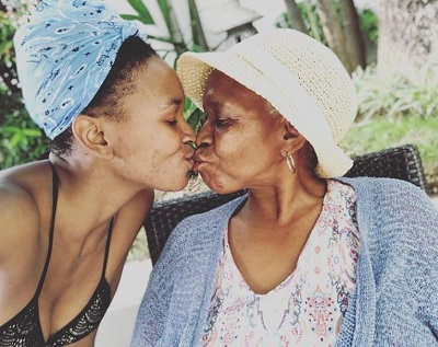 Noxolo Dlamini with her family member