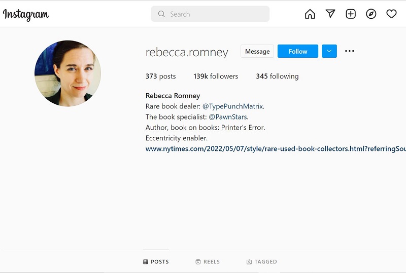 Rebecca Romney Instagram account