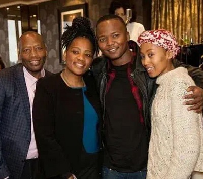 Thabo Rametsi with his family members