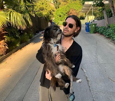 Hadley Klein with his pet dog