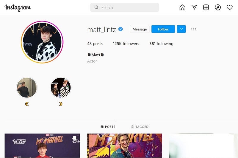 Matt Lintz has 125k on Instagram