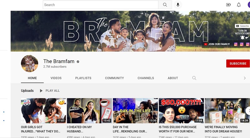 Bramty Juliette has 2.7 millions subscribers on YouTube