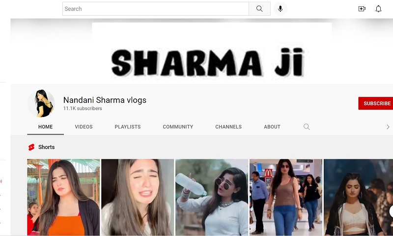 Nandani Sharma YouTube channel