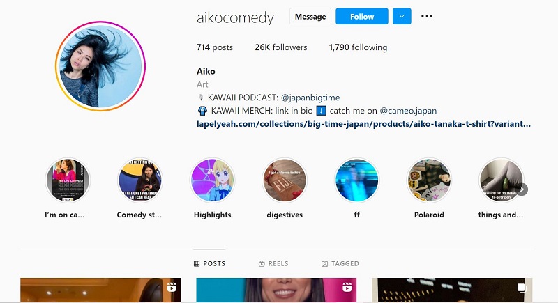 Aiko Tanaka Instagram account