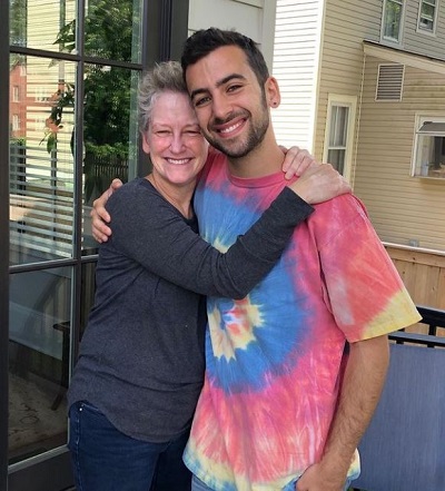 Ben Lapidus with his mother