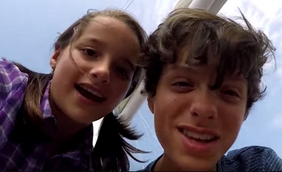 Caleb Leblanc with his sister