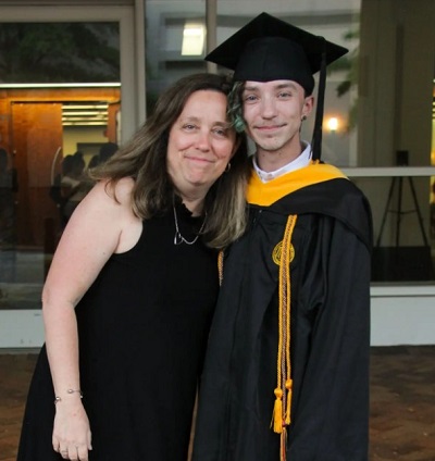 Chandler Wilson with his mother