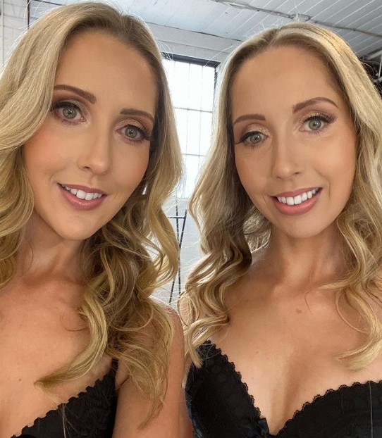 Kate Laidlaw with her twin sister Bec Laidlaw