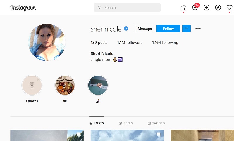 Sheri Nicole has 1.1 million on Instagram
