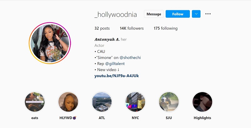 Antonyah Allen has 14k on her Instagram