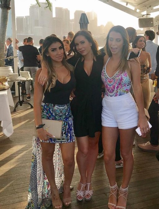 Carolina Santos somewhere in New York with her friends