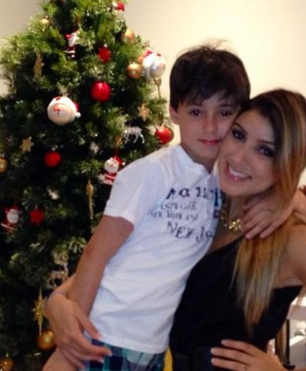 Carolina Santos with her son