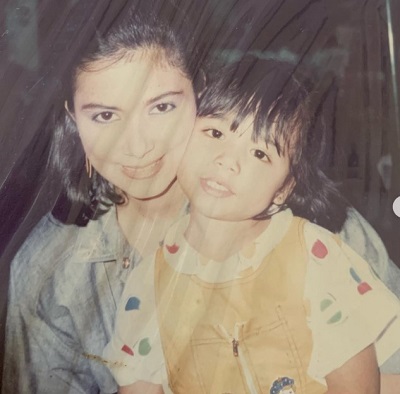 Danica Sotto childhood picture with her mom Dina Bonnevie