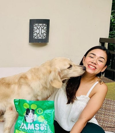 Danica Sotto with her pet dog