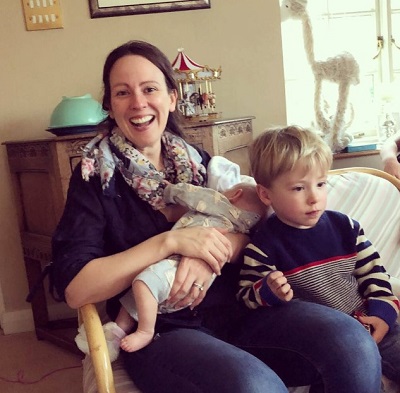 Lady Sarra Hoy with her son Callum and daughter Chloe