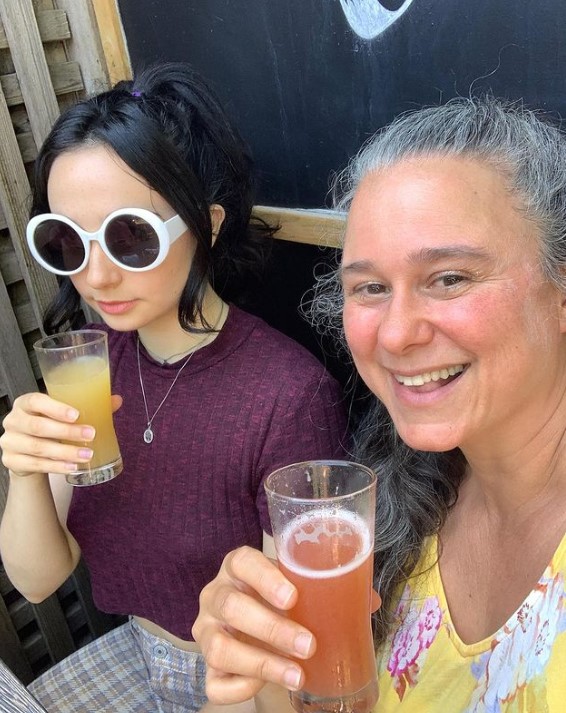 Matreya Scarrwener with her mother