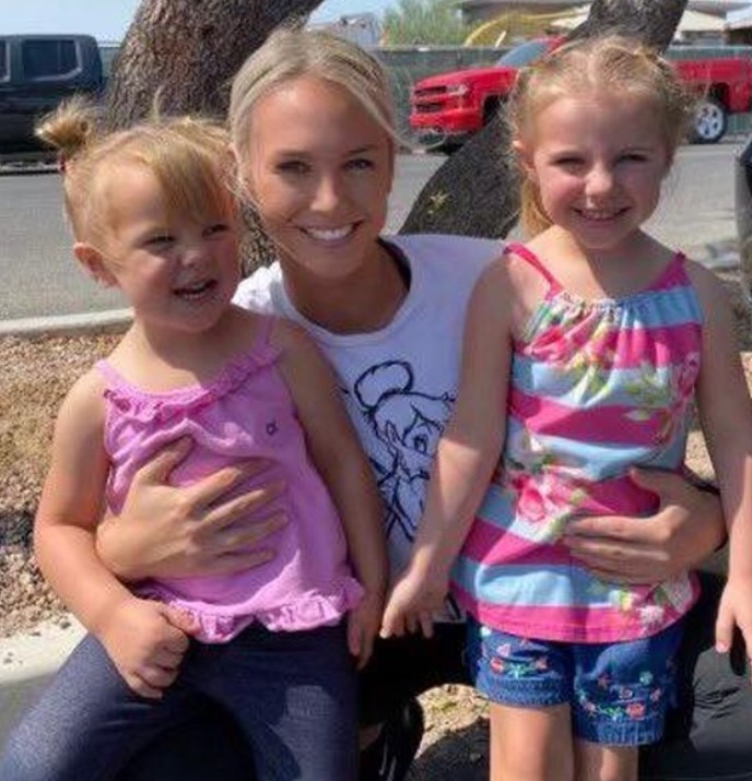 Olivia Peters with children