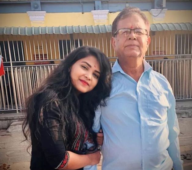Amulya with her father Omkar Gowda