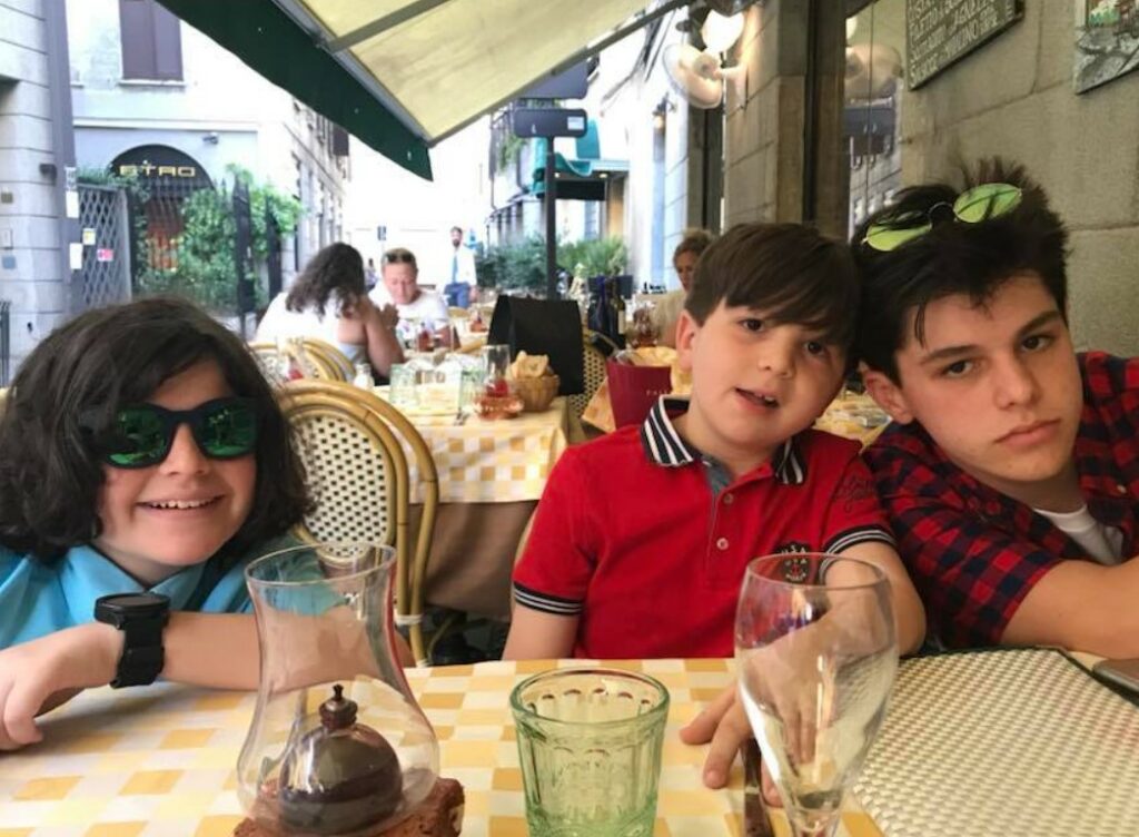An old photo of Griffin Santopietro with his elder brother Max Santopietro and younger brother
