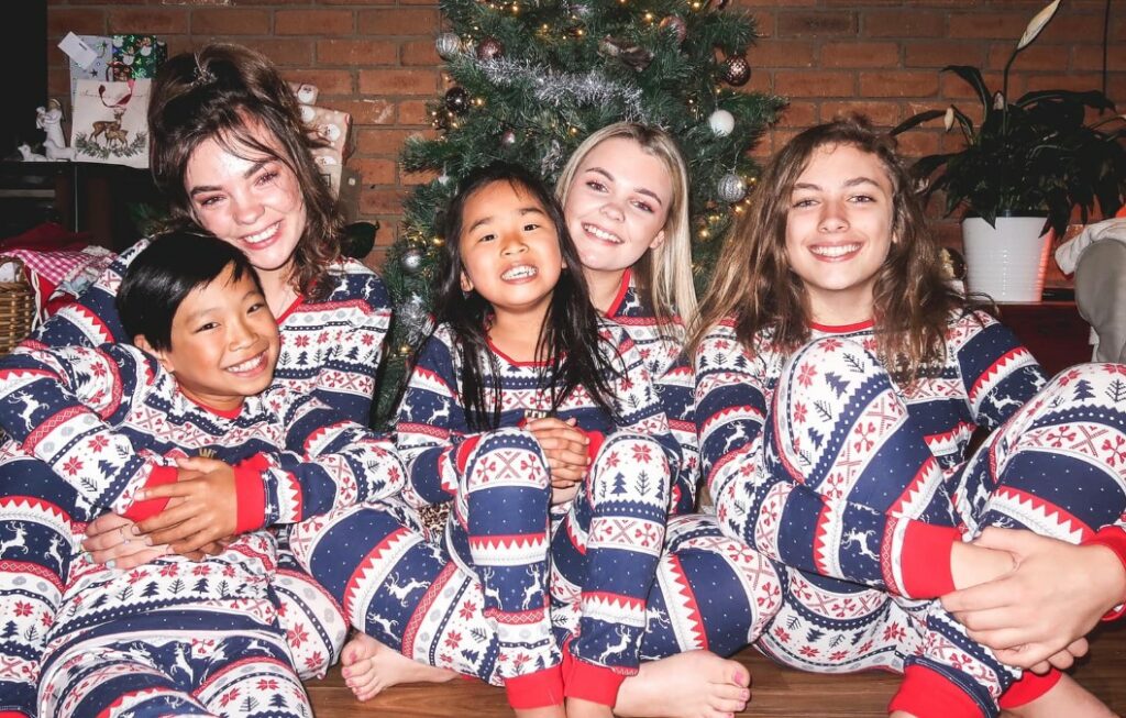Chloé Hayden with her siblings
