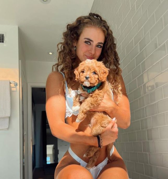 Claire with her dog