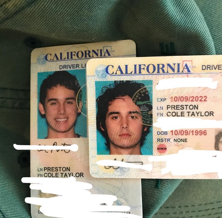 Cole Preston driving license image