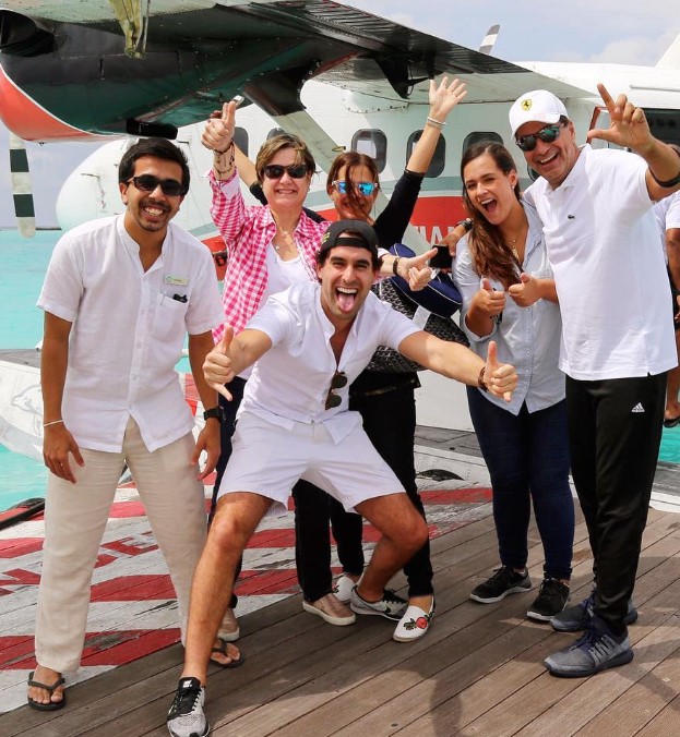 Daniel Fernandez with his father (Daniel Fernandez), mother (Nelly Angrisano), sister (Eugenia Fernandez Angrisano), and other family members