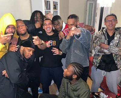 Ezra Elliott with his friends